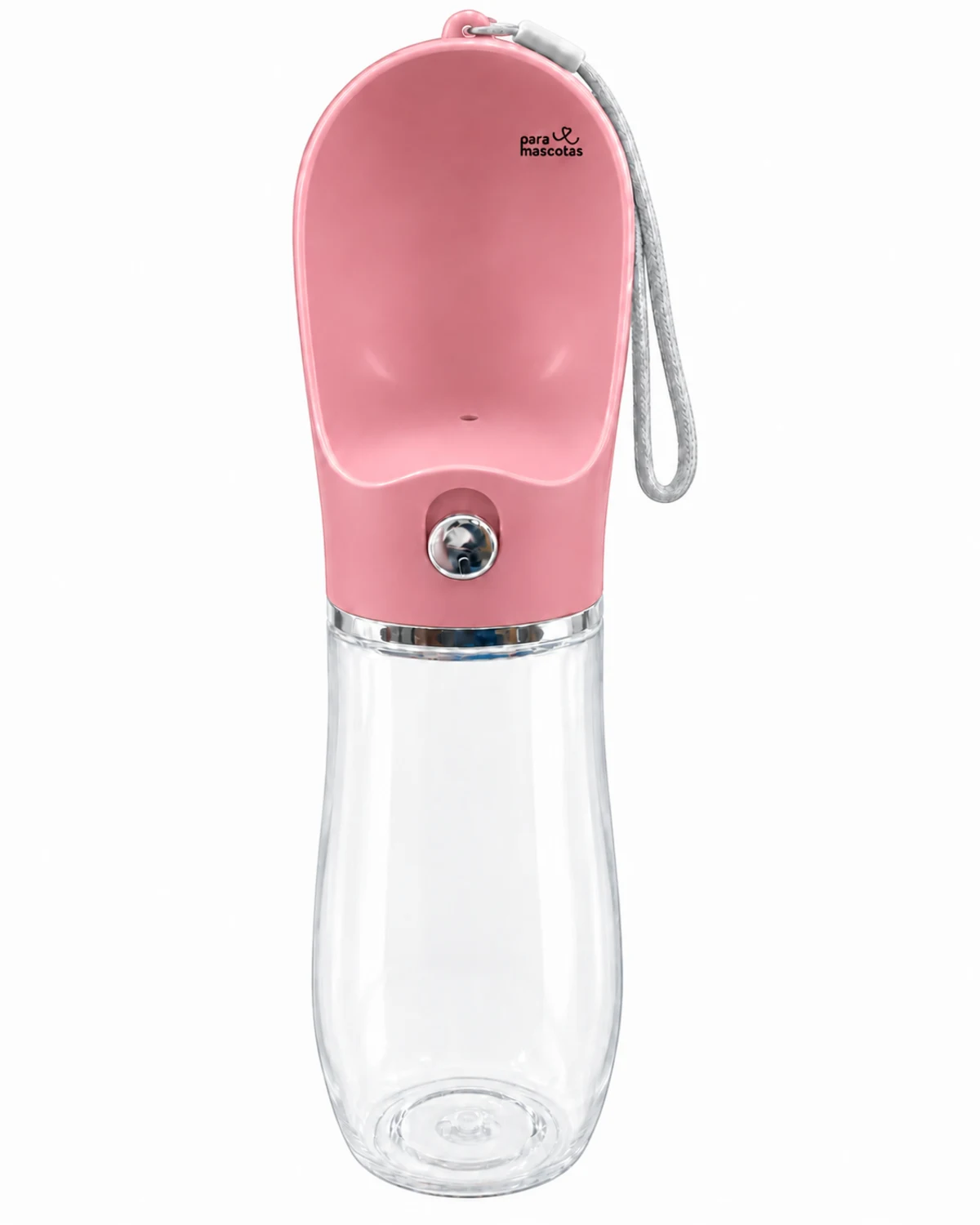 Botella portátil con bebedero · Rosa - imagen