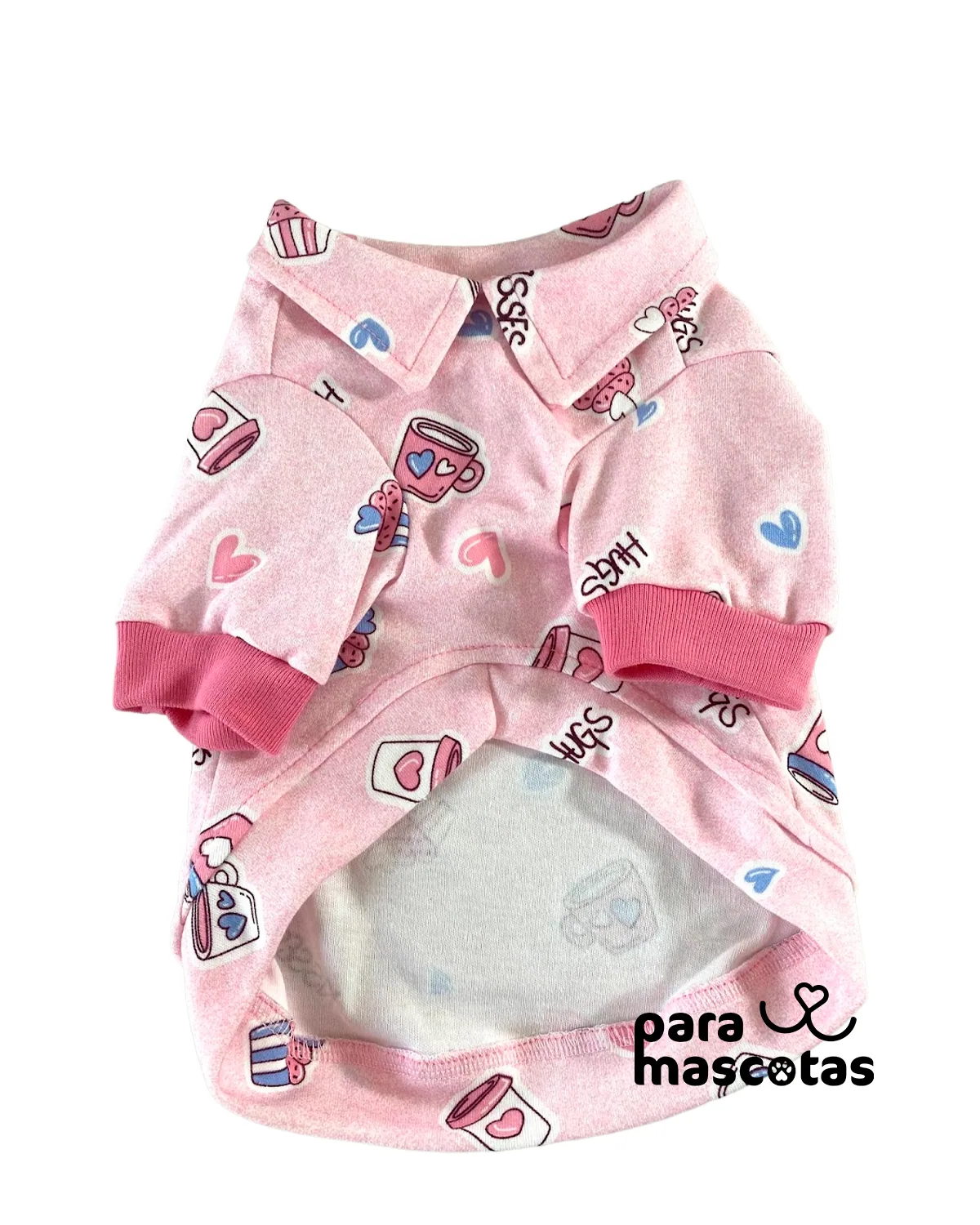 ParaMascotas Camiseta Polo Kisses Rosa S ropa Perro en ParaMascotasEC