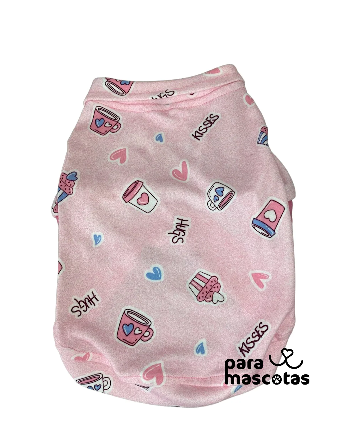 ParaMascotas Camiseta Polo Kisses Rosa S ropa Perro en ParaMascotasEC