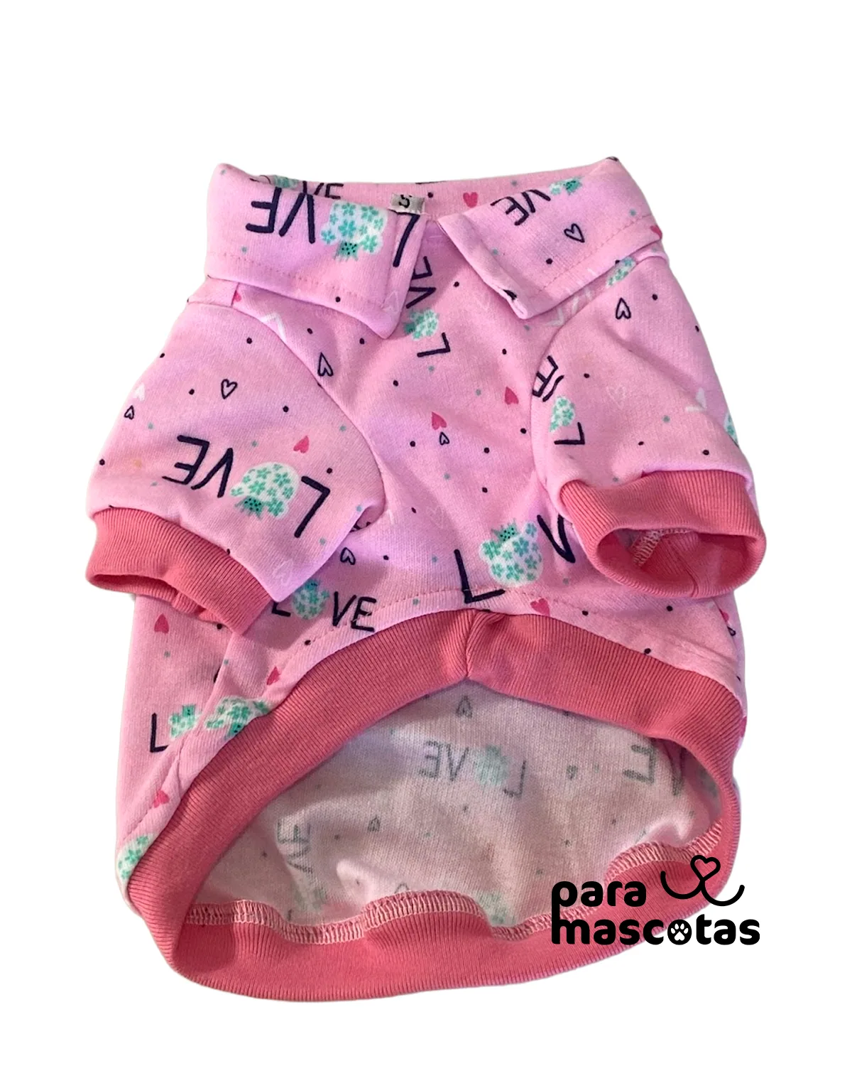 ParaMascotas Camiseta Polo Love Rosa S ropa Perro en ParaMascotasEC