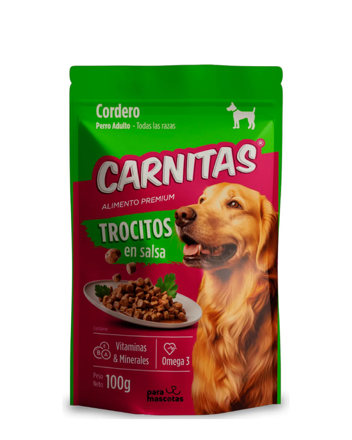 Mimma Carnitas Comida Húmeda para Perros Adultos Cordero 100 g 100 gr Alimento Perro en ParaMascotasEC