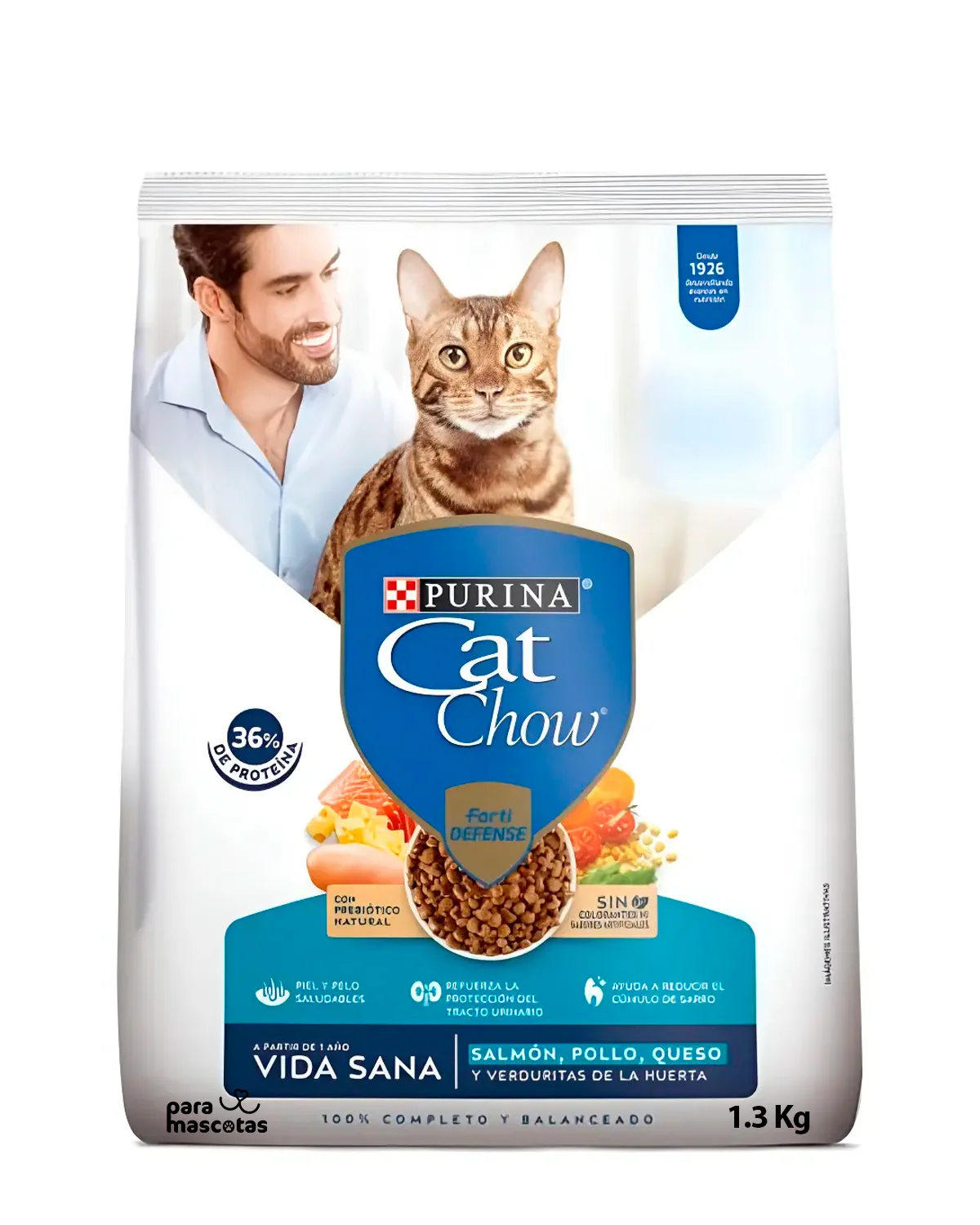 Purina Cat Chow Vida Sana Salmón, Pollo y Queso 1.3 kg Alimento Gato en ParaMascotasEC