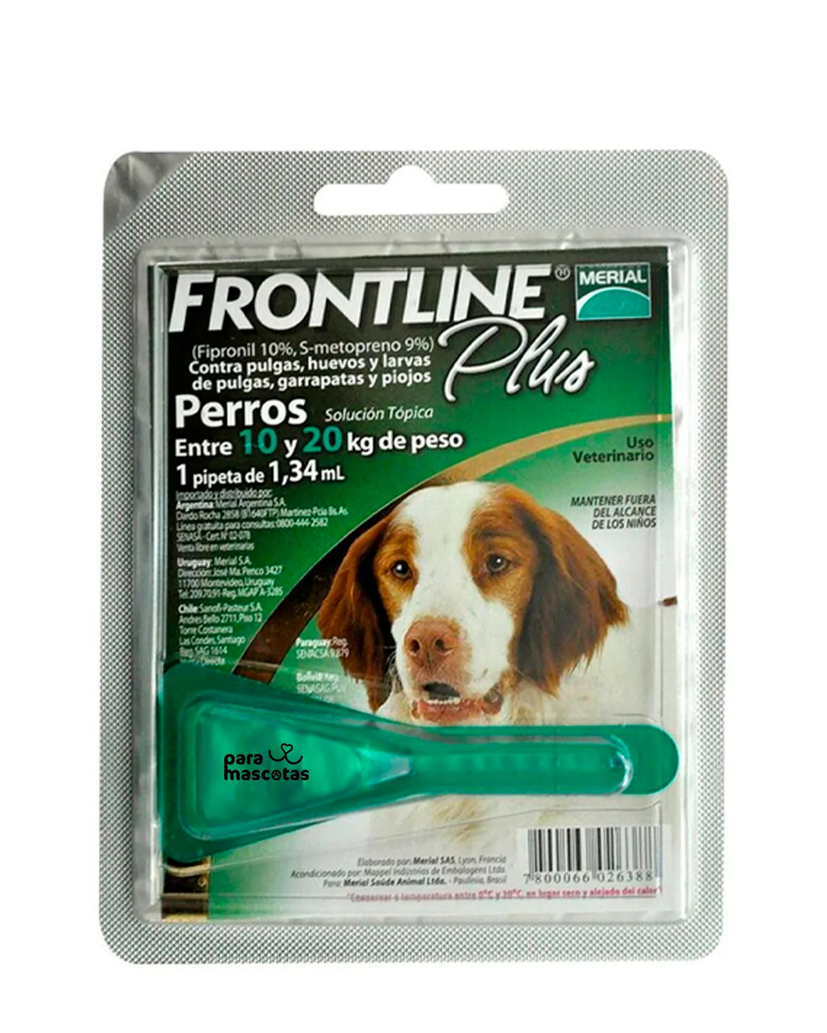 Generico Frontline Plus Pipeta Antiparasitario Externo para Perros 10 a 20 kg 20 kg Salud Perro en ParaMascotasEC