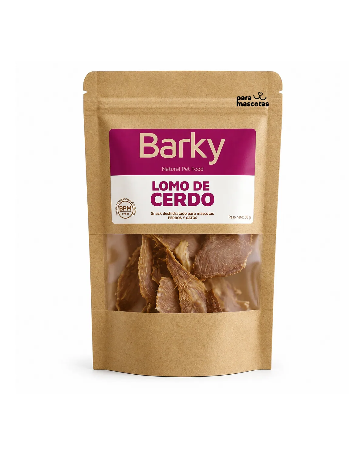 Lomo de cerdo deshidratado Producto simple imagen de ficha en ParaMascotasEC
