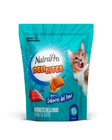 NutraPro NutraPro Snack Nugget para Gatos Sabores del Mar 100 gr Alimento Gato en ParaMascotasEC