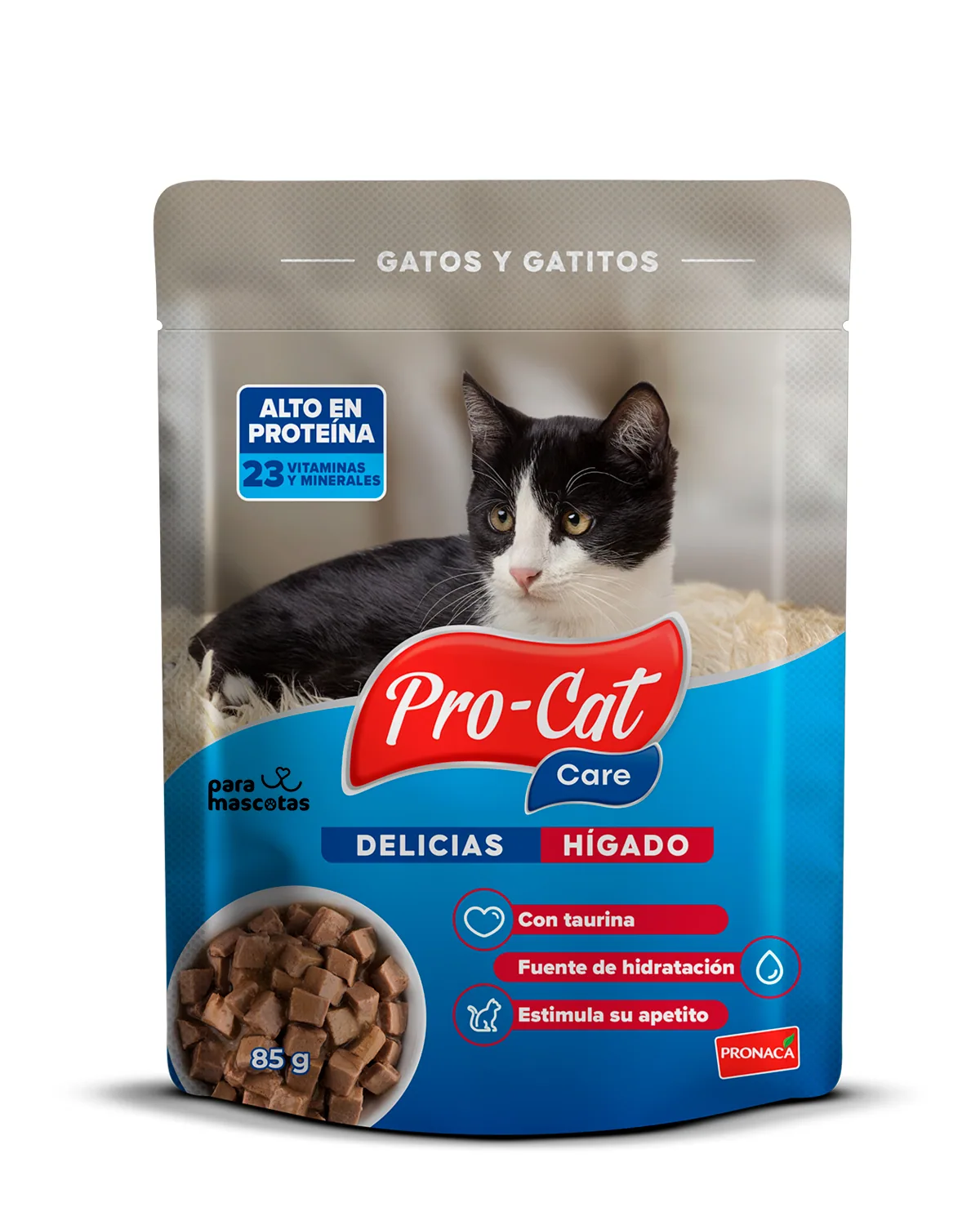 Pro-Cat Procat Care Comida Húmeda Gatos y Gatitos Hígado 85 g 85 gr Alimento Gato en ParaMascotasEC
