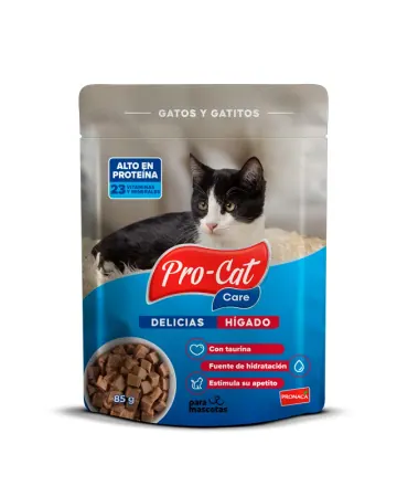 Pro-Cat Procat Care Comida Húmeda Gatos y Gatitos Hígado 85 g 85 gr Alimento Gato en ParaMascotasEC