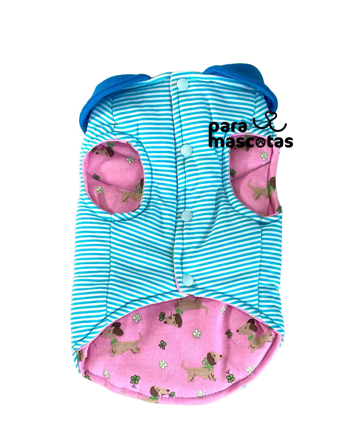 ParaMascotas Chaleco Rayita Azul XS ropa Perro en ParaMascotasEC