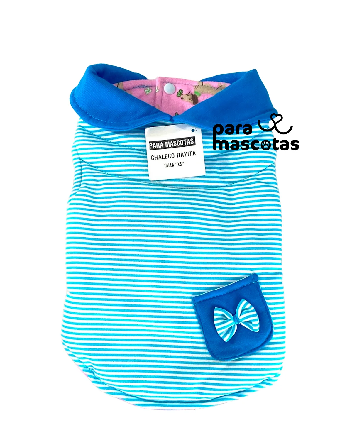 ParaMascotas Chaleco Rayita Azul XS ropa Perro en ParaMascotasEC