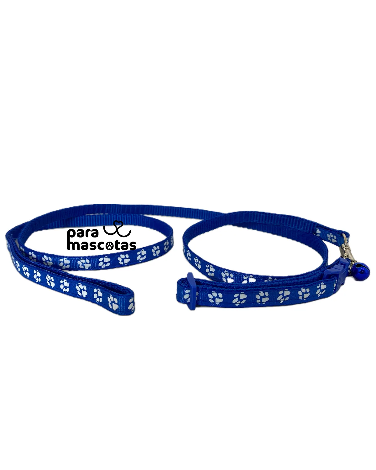 ParaMascotas Set de Collar y Correa Huellitas Azul AZUL accesorios Perro en ParaMascotasEC