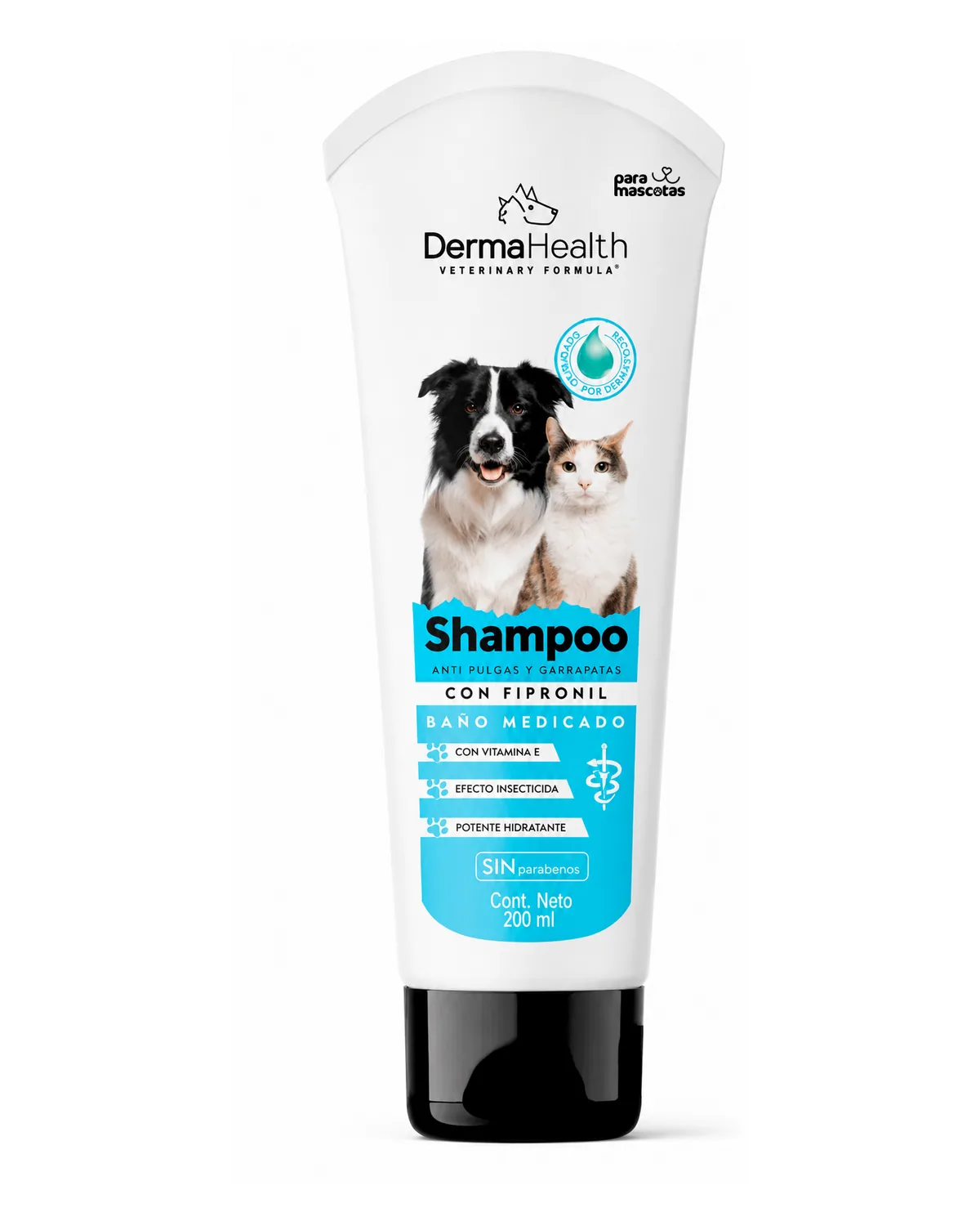 Shampoo DermaHealth con Fipronil Producto simple imagen de ficha en ParaMascotasEC